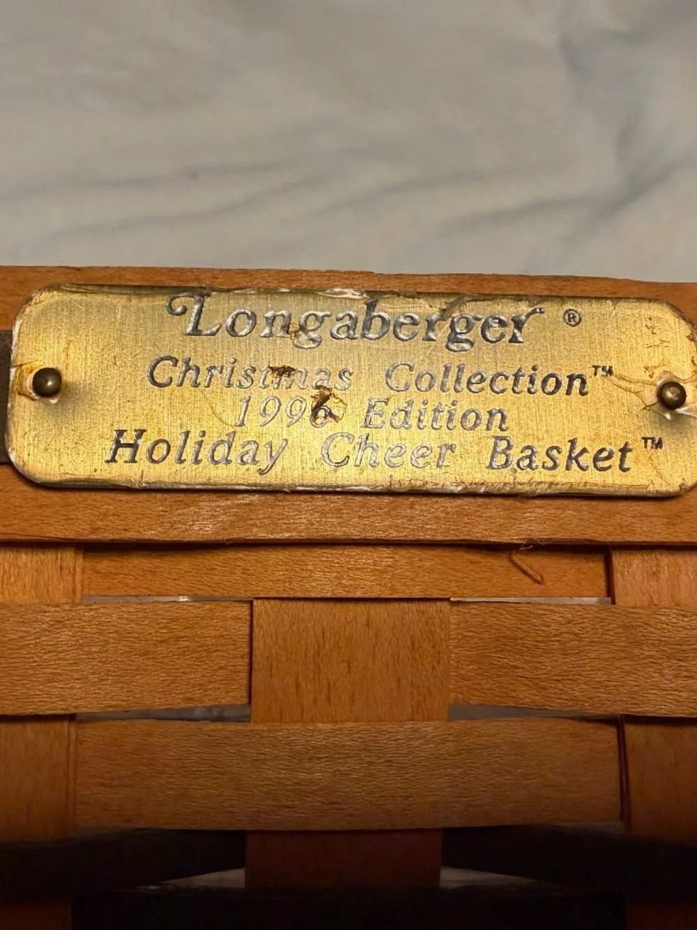 Longberger Holiday Cheer Rectangle 1996 Basket/Protector